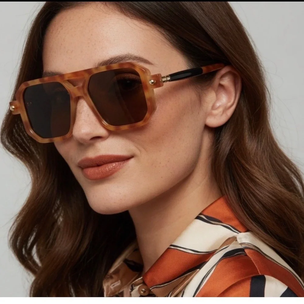 Women Sunglasses Honey‎ Tortoise Brown Lens Streetwear Hip Hop Festival Eyewear